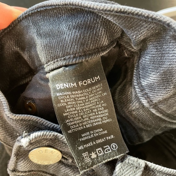 DENIM FORUM THE YOKO HIGH RISE SLIM 28L sz23 Charcoal High-Rise Jeans - Picture 8 of 9